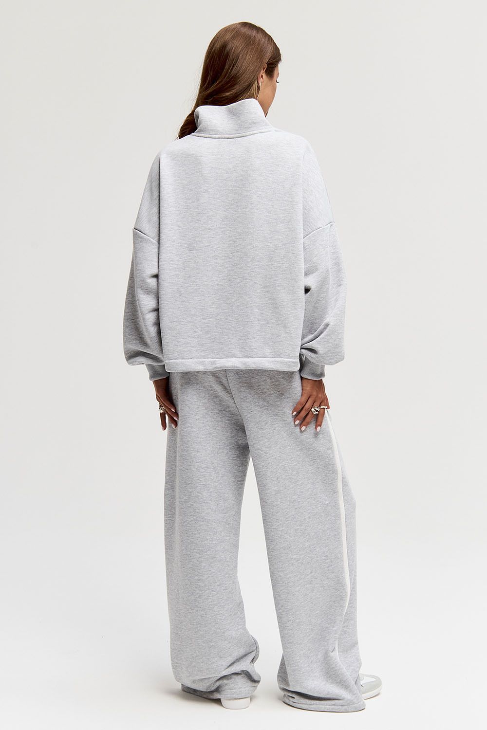 Олимпийка на молнии цвета серый меланж