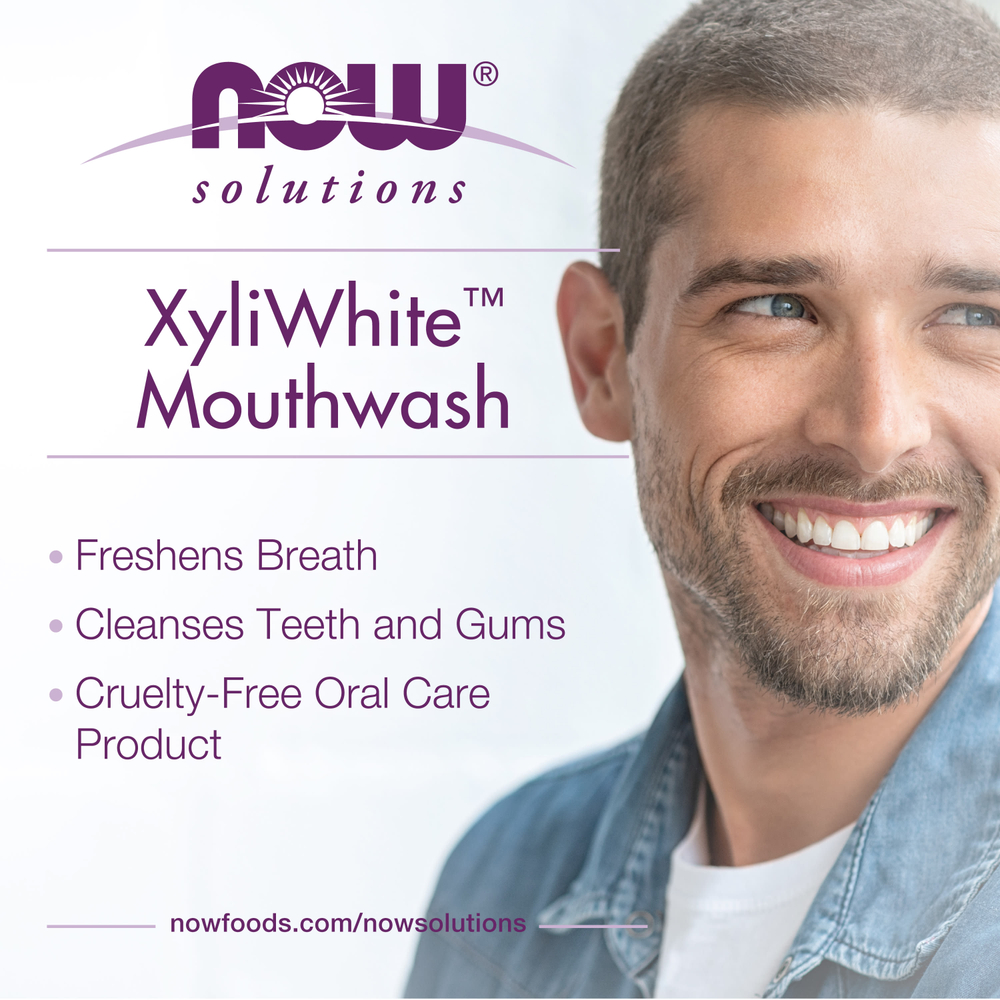 NOW Foods, Solutions, XyliWhite, ополаскиватель для рта, без фтора, освежающая мята, 473 мл (16 жидк. унций)
