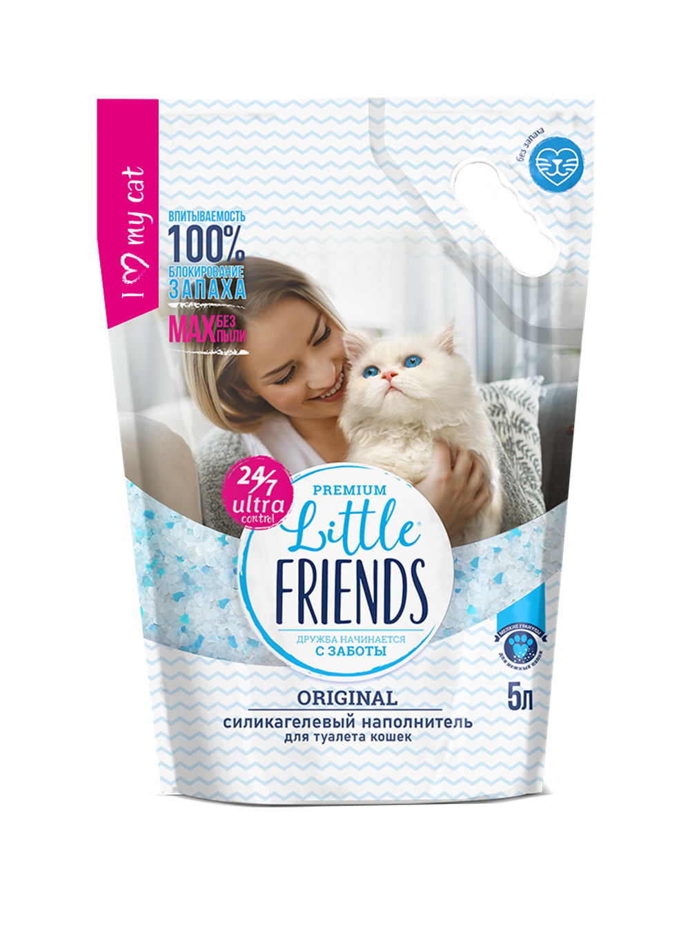 LITTLE FRIENDS ORIGINAL Наполнитель силикагелевый для кошачьих туалетов, 5 л
