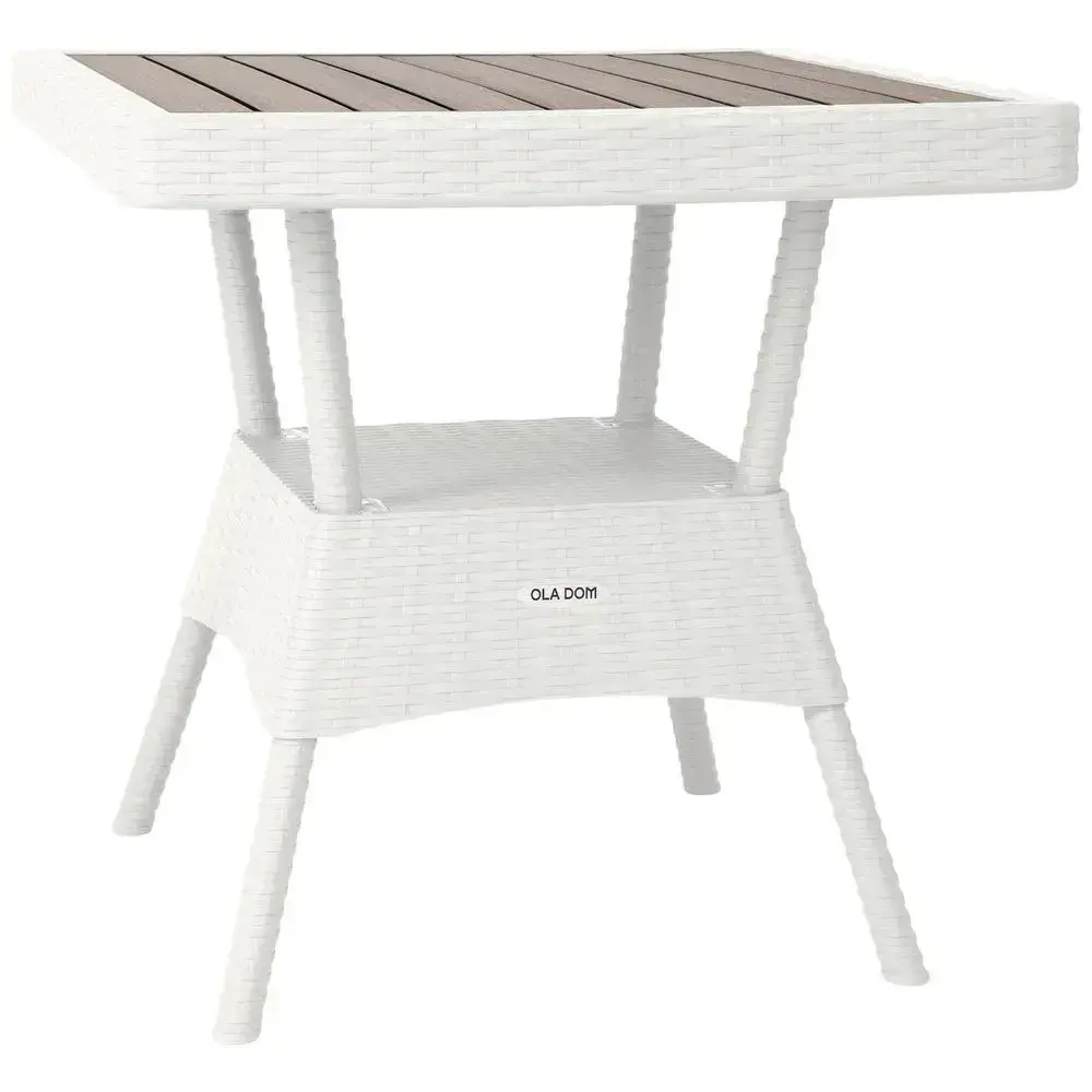 Стол квадратный RATTAN Ola Dom белый 755х745мм