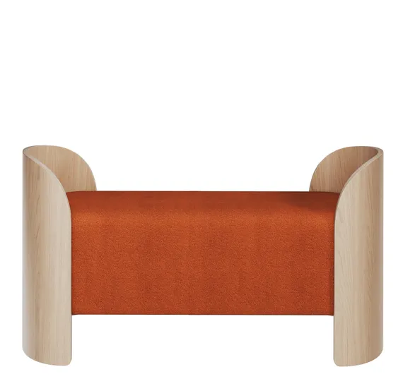 Банкетка Lagom 2 100 см (терракотовый, натуральный дуб)