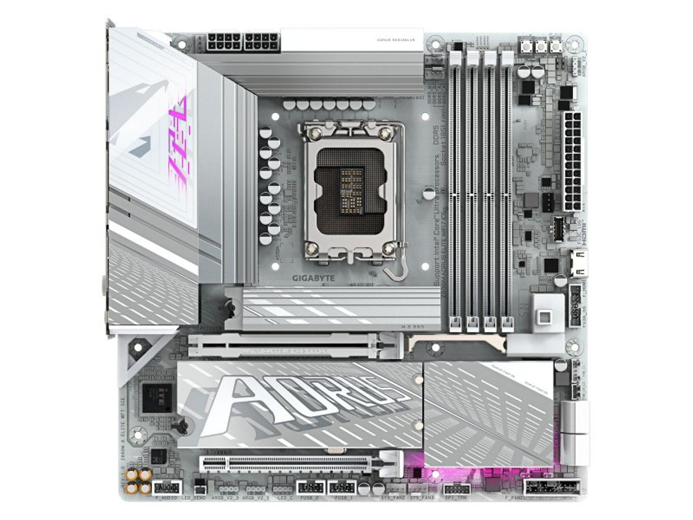 Материнская плата Gigabyte Z890m Aorus Elite Wf7 Ice, Socket LGA 1851, Intel Z890, mATX, RTL