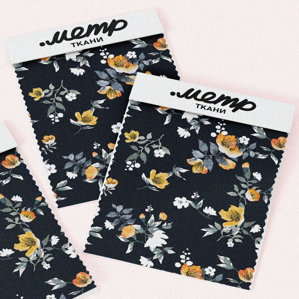 Ткань дюспо изящные цветочные ветви