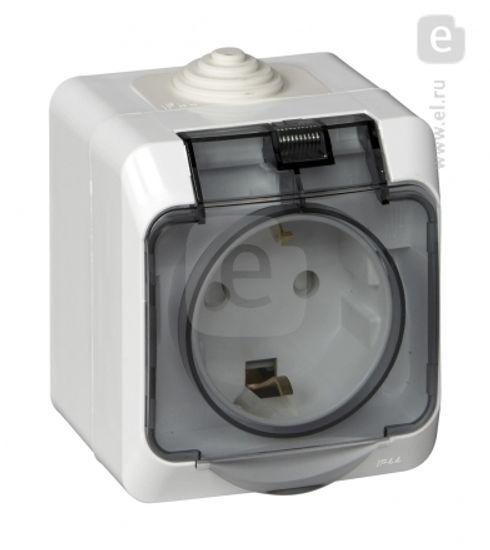 Розетка  о/п 1 местн п/герм белый Этюд Lexel Schneider Electric