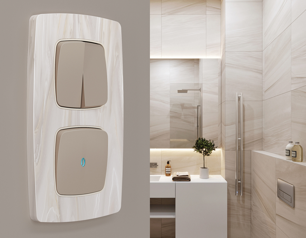 OF940303 Рамка OMEGA Opera (Бежевый мрамор) 3-ая