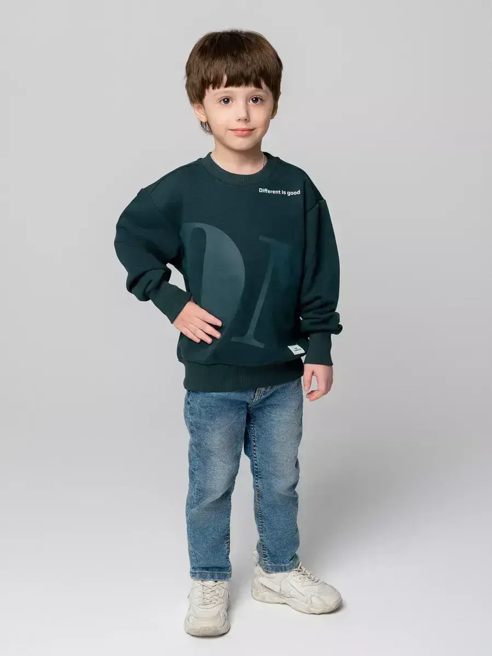 Свитшот для мальчика спортивный зеленый