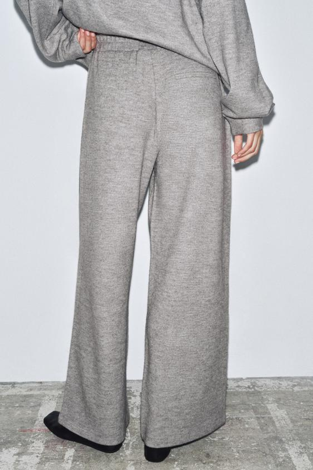 ZARA ШИРОКИЕ БРЮКИ ИЗ МЯГКОЙ ТКАНИ, МЫШИНО-СЕРЫЙ