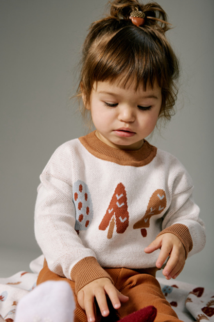 Джемпер вязаный oversize деревья