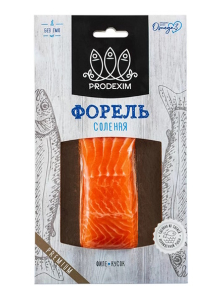 Форель Радужная соленая филе-кусок 150г. Prodexim