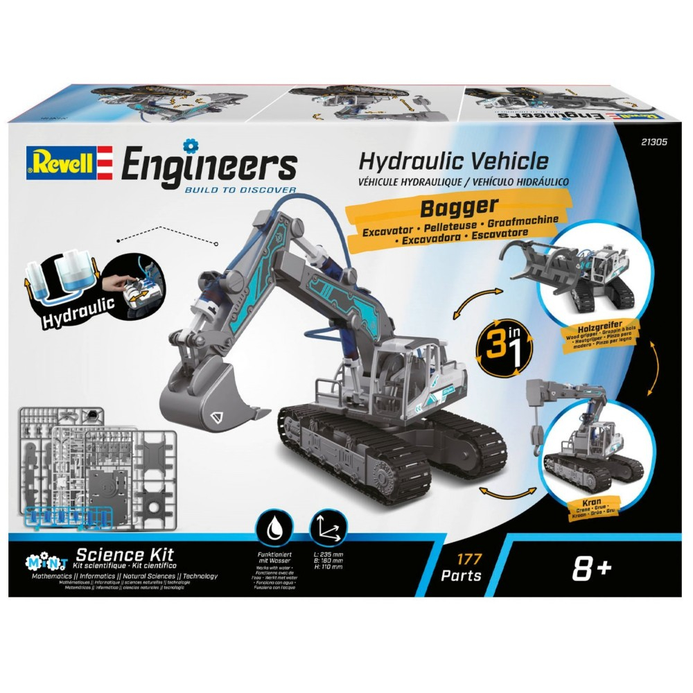 Revell - Engineers - Гидравлический экскаватор 3в1 Модель для сборки 177 дет. 21305