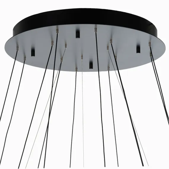 Подвесной светильник Rain Ø100 см, дымчатый, чёрный глянец