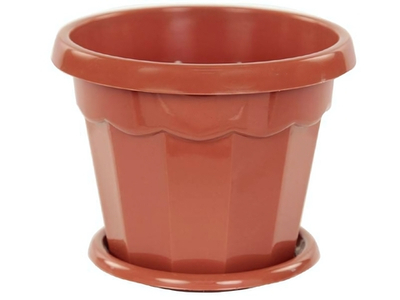 Горшок цветочный Гармония 0,7л с поддоном (коричневый)
