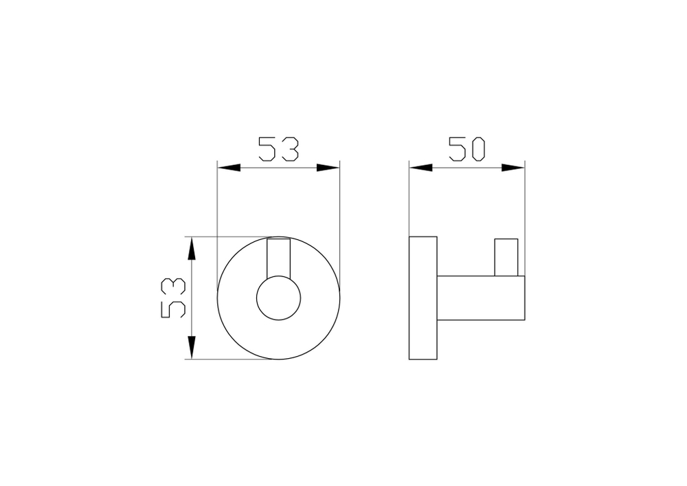 Крючок для ванной WONZON & WOGHAND EASY, Хром (WW-8105)