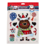 Наклейка новогодняя 21*27 см, 12 видов микс , пакет