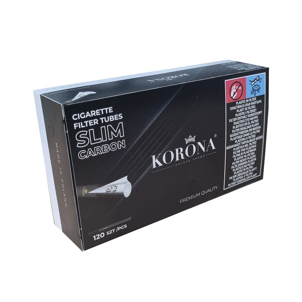 Гильзы для сигарет "Korona" Slim Carbon 120шт. Товар уцененный