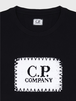Футболка C.P. Company 30/1 Jersey Label Logo Black
