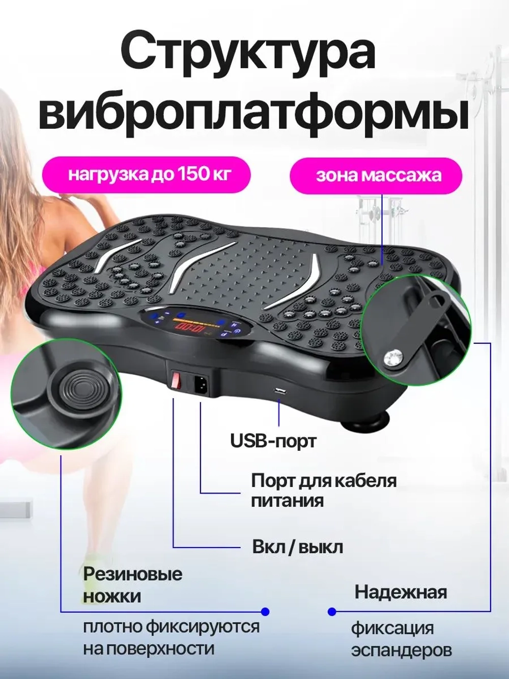 Виброплатформа для похудения, кардио тренажер домашний