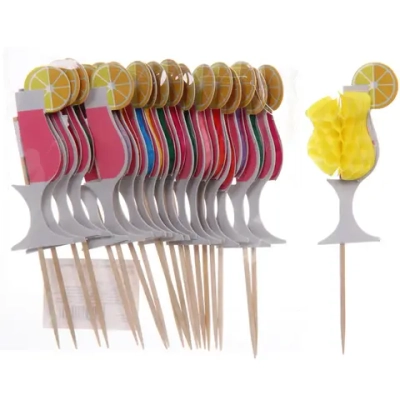 Шпажки для канапе 10 см «Летний коктейль» 20 шт