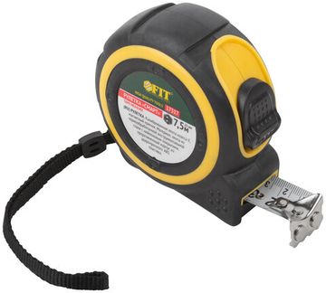 Рулетка "Смарт", калибр.лента, нейлон.покр., магн.крючок, прорезиненный корпус 7,5 м х 25 мм