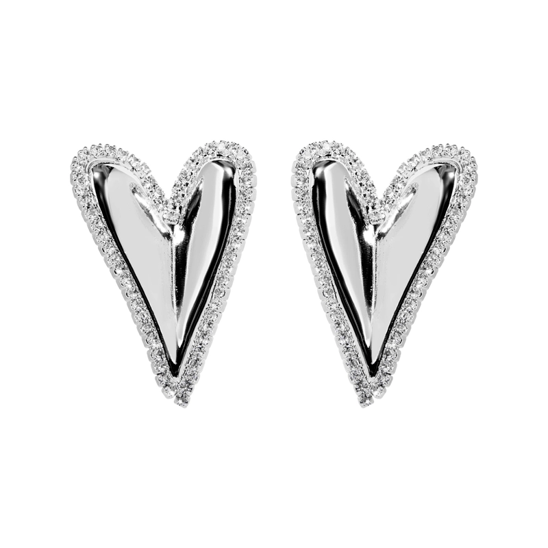 Серьги Ослепляющее Блеском Сердце – Серебро