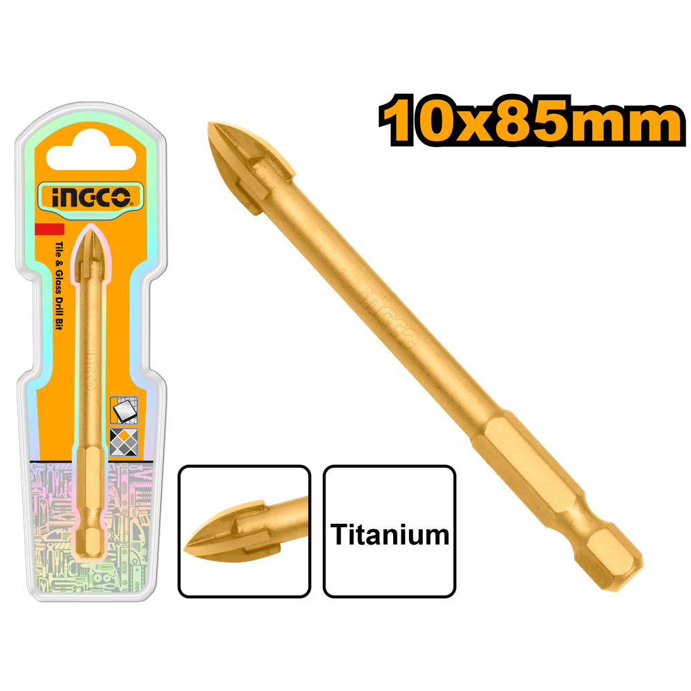 Сверло по стеклу и керамике INGCO DBG1131008 INDUSTRIAL 10x85 мм