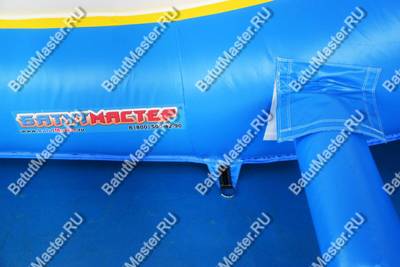 Надувная водная горка с бассейном «Пляжный оазис» с закруглённым бортом, 13*4,5*6 м