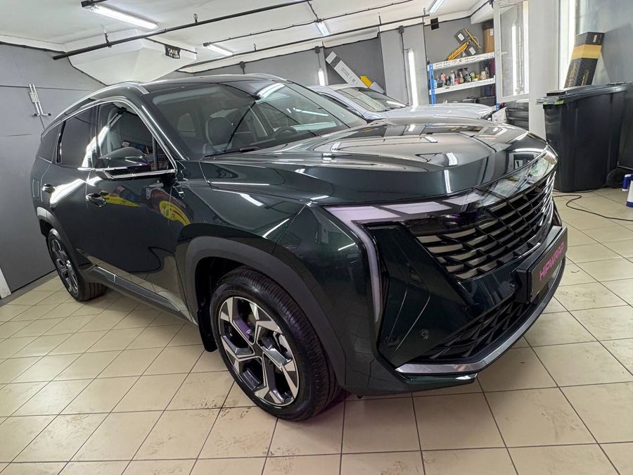 Geely Atlas оклейка зоны риска в прозрачный полиуретан Carbins PPF G190 👌😁
