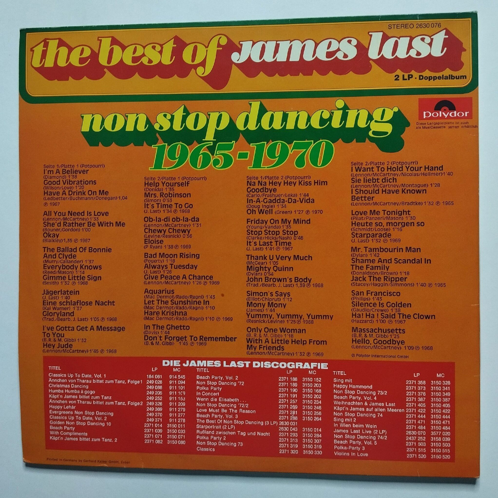 Винтажная виниловая пластинка LP James Last The Best Of James Last Non Stop Dancing 1965 1970 (Germany 1974)