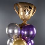 Воздушный Шар (12''/30 см) Ура, Выпускной!, Ассорти, хром, 2 ст, 25 шт.