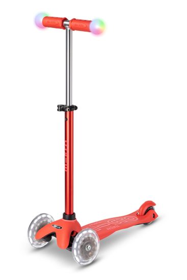 Самокат Micro Mini2Grow Deluxe Magic LED красный
