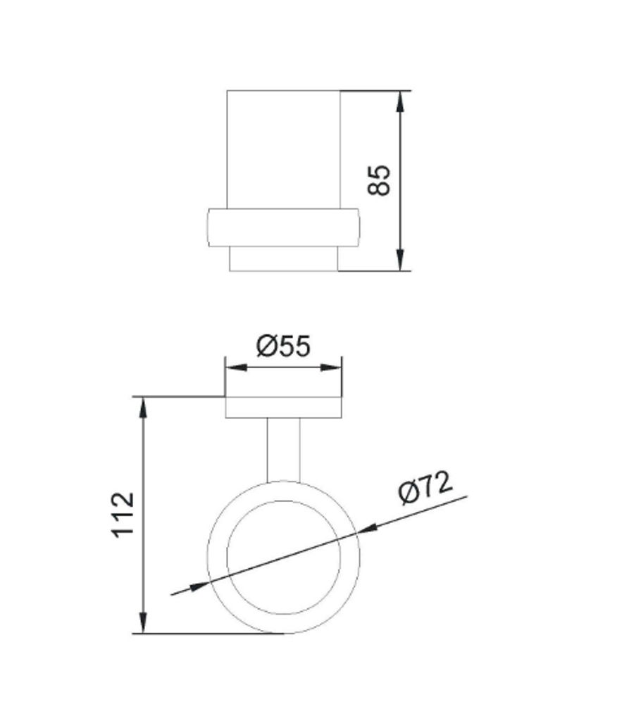 Стаканчик для зубных щеток стекло/нерж. сталь NIZA 16861.B глянцевый
