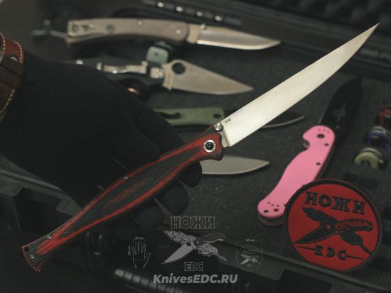 Складной нож REPTILIAN филейный Лаврак красный c клинком из стали AUS-8A, рукоять G10