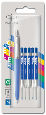 Набор в блистере: Ручка гелевая "Parker Jotter Blue" + 5 гелевых стержней