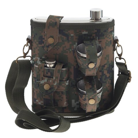 GAEM Набор из 4-х предм.: фляжка 1350 мл, 2 стопки 70 мл, фляжка 100 мл, L19 W10,5 H23,5 см