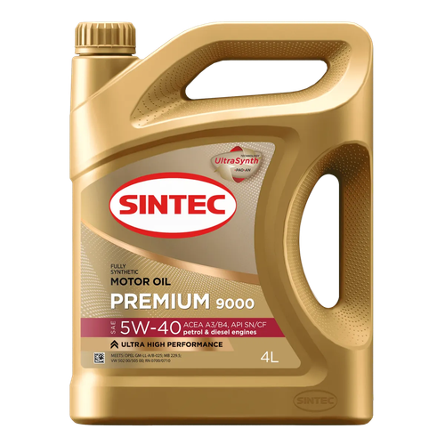 Моторное масло Sintec Premium 9000 5W-40, синтетическое, 4 л