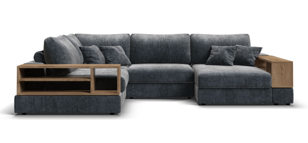 П-образный диван-кровать BOSS MODOOL шенилл Gloss карбон