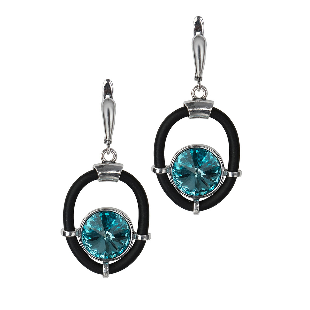 "Нюкта" серьги в серебряном покрытии из коллекции "Эврика" от Jenavi  с английским замком