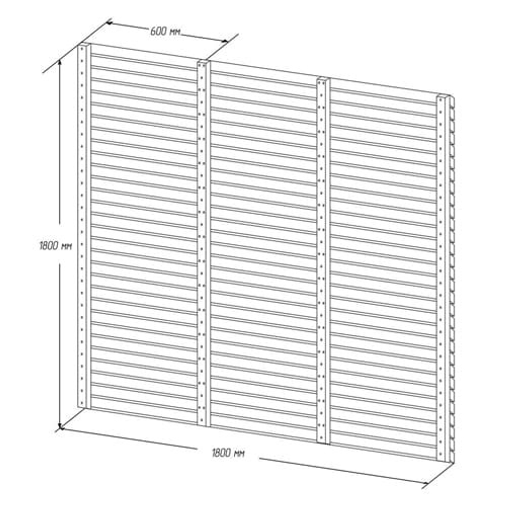 Забор из лиственницы Гартус L30/3 схема