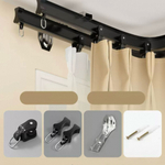 Тихий изогнутый карниз для штор с бегунками