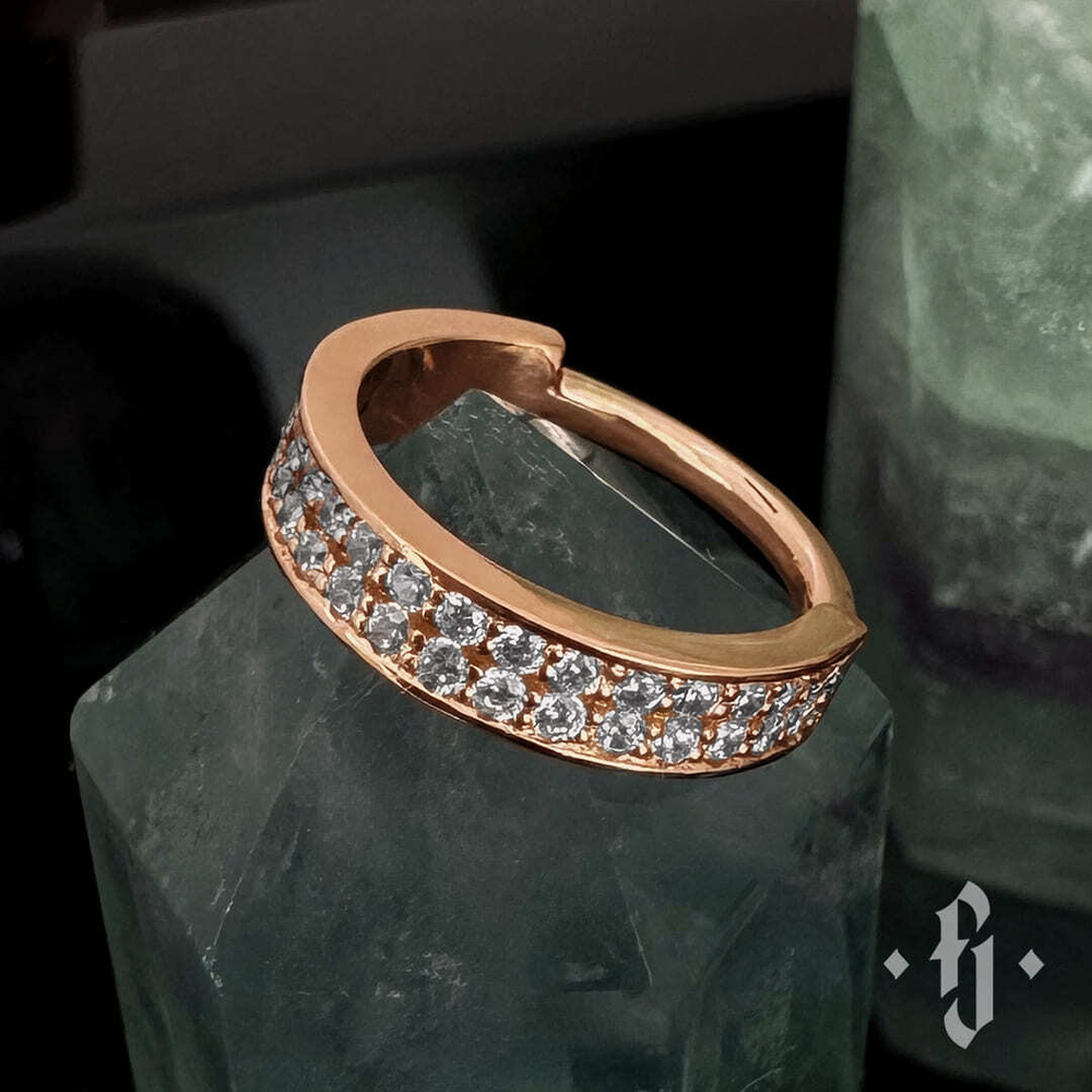 Кликер "Alcor" - Розовое золото - White CZ