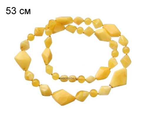 Уникальные бусы из пейзажного янтаря (7214)