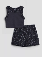 Леопардовый костюм для девочки с шортами