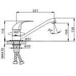 Смеситель для кухни, Frap, с картриджем, хром, F4929-B