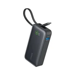 Внешний аккумулятор Anker Nano Power Bank 10000 mAh A1259 черный (30W Built-In USB Cable)