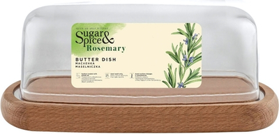 Масленка 180*95*65 мм Sugar&Spice, коллекция Rosemary с прозрачной крышкой