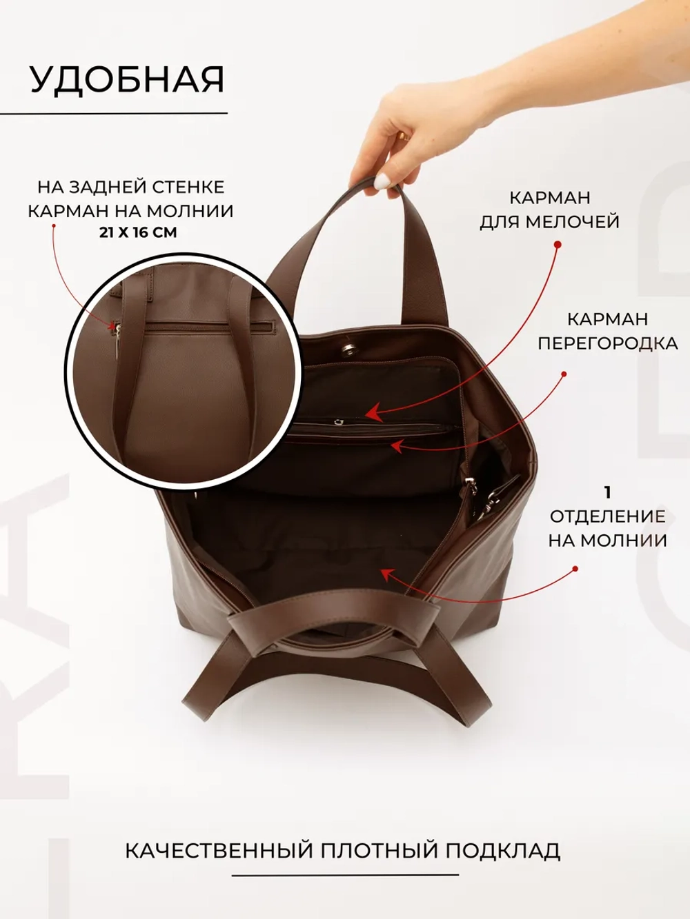 Сумка женская большая через плечо шоппер