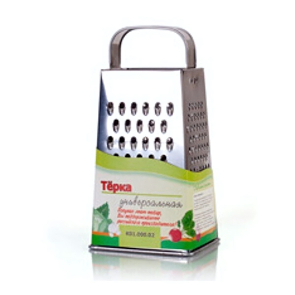 Терка универсальная 4-грани с металлической ручкой в сервисной упаковке 11х8,5х22см К01.000.02