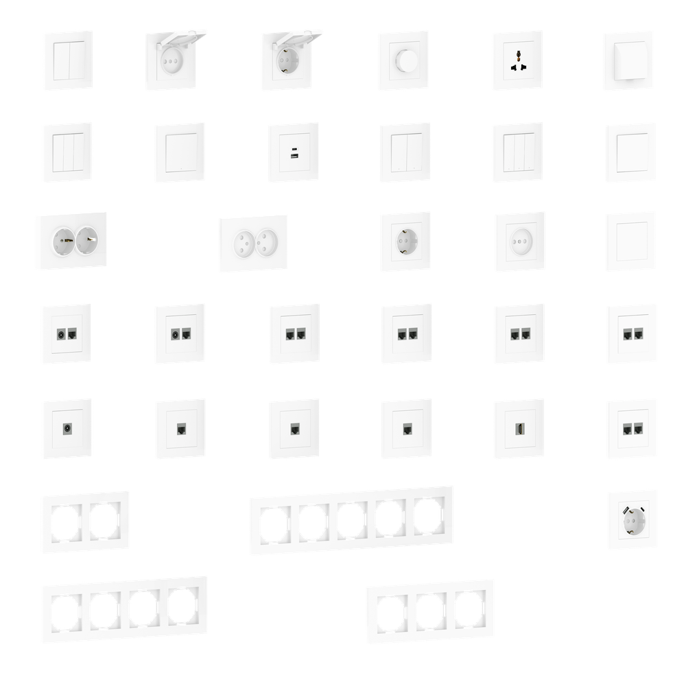 Рамка 4-я, глянцевый белый, серия A07