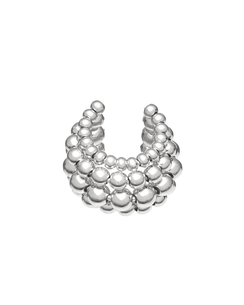 Серьга-кафф круглые элементы, серебро