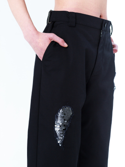 Брюки "Бессмертные" с пайетками. Черные